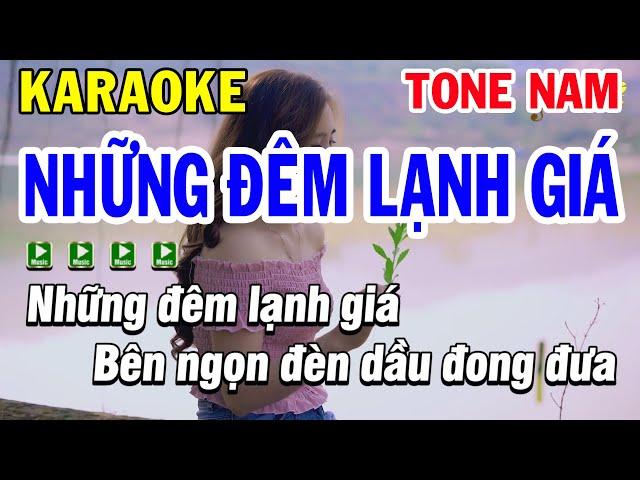 Karaoke Những Đêm Lạnh Giá Tone Nam Nhạc Sống Remix 2024 | Karaoke Phi Long