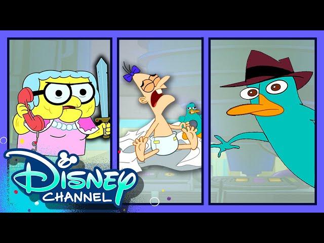 Phineas and Ferb x Big City Greens Random Rings | Gramma vs Perry The Platypus  | @disneychannel