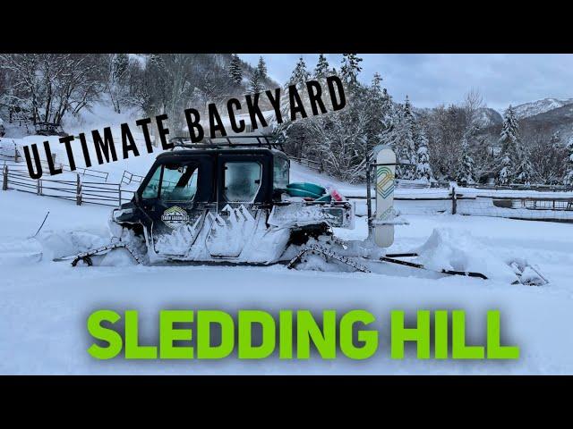 Backyard Sledding Hill [Snow Grooming with Sno-Master 72"]