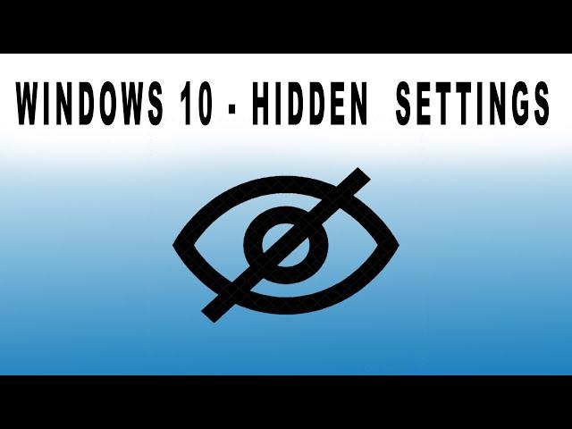 Show Hidden Settings Windows 10