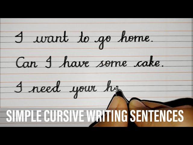 simple cursive writing sentences//cursive handwriting//cursive handwriting practice//handwriting