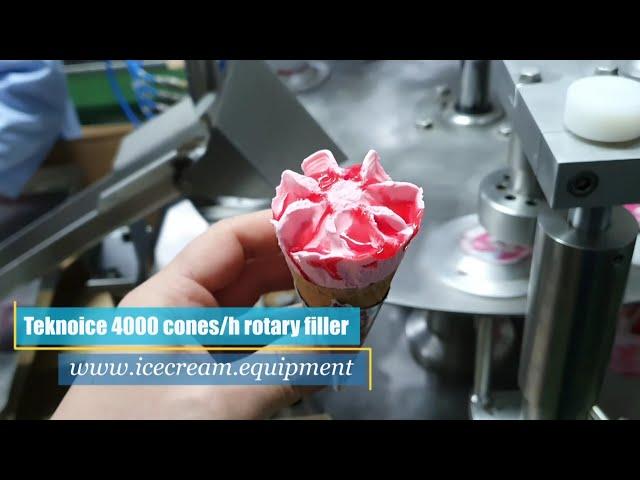 USED ROTARY ICE CREAM CONES FILLING MACHINE FROM TEKNOICE