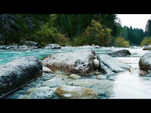 Eaux turquoises  bruit de l'eau rivière au canada  Gold Creek - 100 % Relaxation (10 H)|ECRAN NOIR|