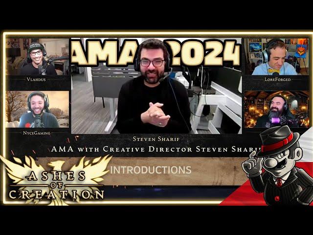 Ashes of Creation AMA Steven Sharif 2024 NyceGaming Vlhadus Gaming LoreForged TangentsofCreation