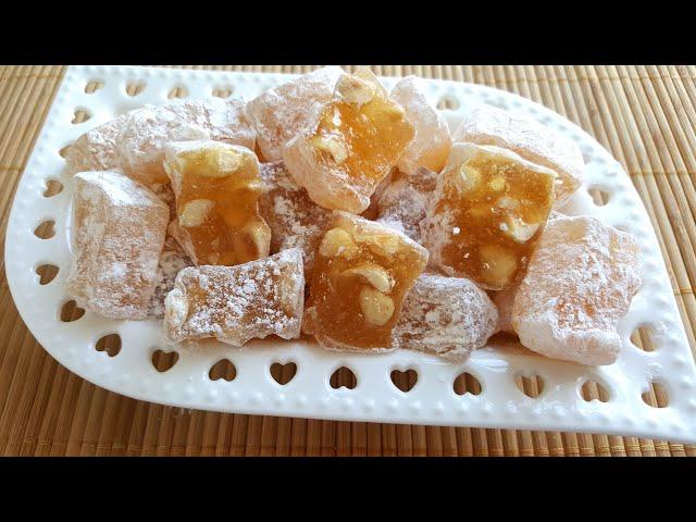 Turkish Delight with Hazelnut and Lemon! Famous Genuine Turkish Delight Recipe