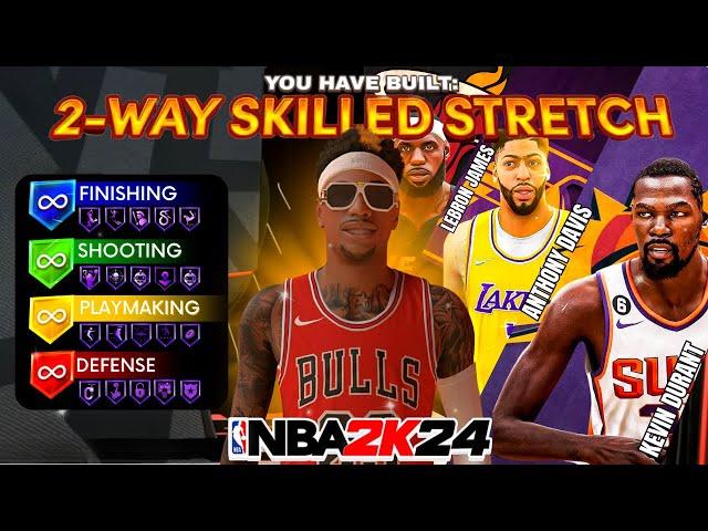 93 MID + 91 3PT + 90 REBOUND "2-WAY SKILLED STRETCH" CAN DO EVERYTHING! BEST BIGMAN BUILD IN NBA2K24