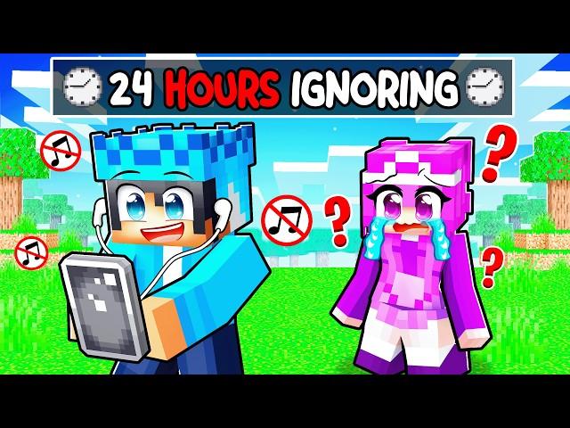 Shad IGNORES His POPULAR GIRLFRIEND for 24 HOURS in Minecraft!