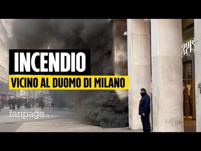 Incendio vicino al Duomo di Milano, paura tra i cittadini: "Abbiamo visto il fuoco salire dal basso"