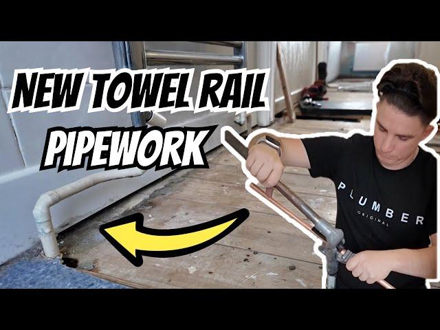 New towel rail pipework! #asmr #diy #pipebending