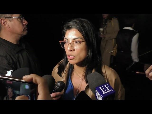 Entrevista a la senadora Verónica Rodríguez, al término de la reunión de comisiones unidas