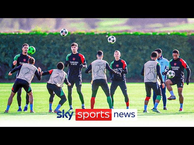 "Busiest training in weeks" | Arsenal train ahead of Champions League tie against Sporting