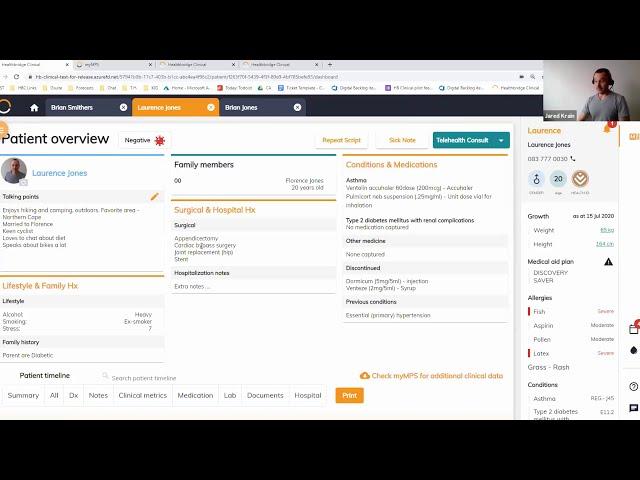 Healthbridge Clinical demo: Electronic Medical Record (EMR) - 8.02.2021