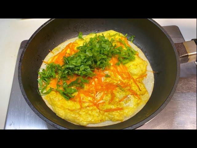 早餐饼，胡萝卜鸡蛋最基础的搭配，早餐主食最佳选择！#asmr #cooking