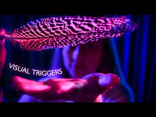 ASMR visual triggers with RAIN SOUND for sleep and relax  ASMR no talking, dark background