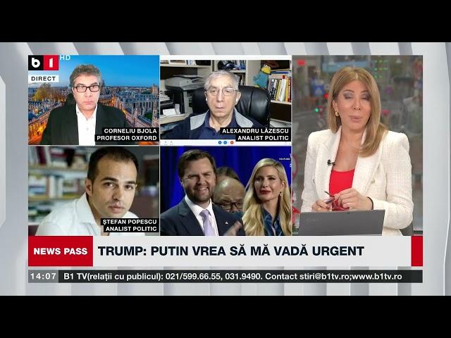 NEWS PASS CU LAURA CHIRIAC. TRUMP AMENINȚĂ CU EXPANSIUNEA SUA. PUTIN S-A ÎNTÂLNIT CU UN LIDER UE. P3