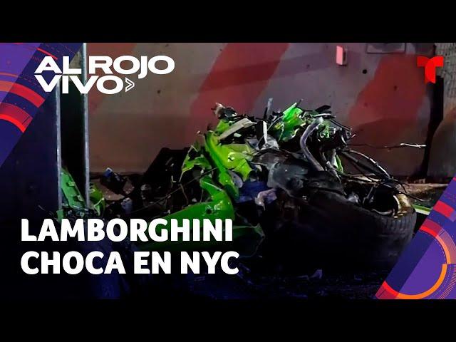 Muere joven hispana en aparatoso choque de un Lamborghini contra columna del metro en Nueva York