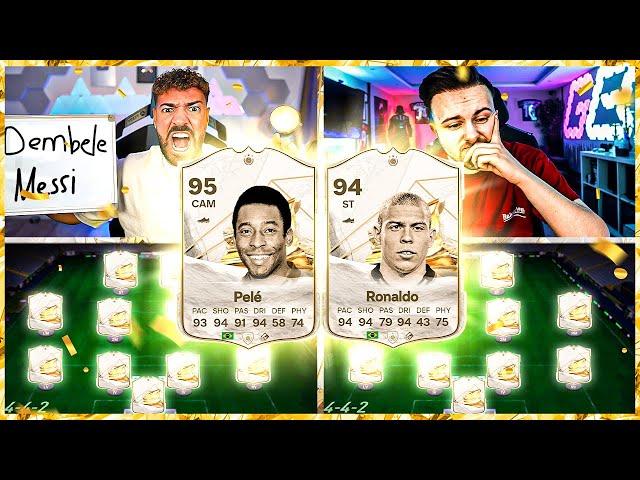 ICON PELE vs ICON R9 SQUAD BUILDER BATTLE  GamerBrother vs Wakez !!