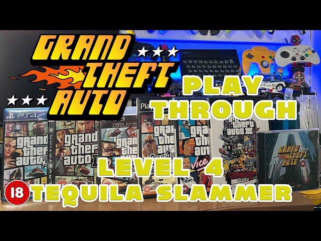 Original Grand Theft Auto 4 of 6: Level 4 San Andreas Tequila Slammer - Playstation GTA PS1