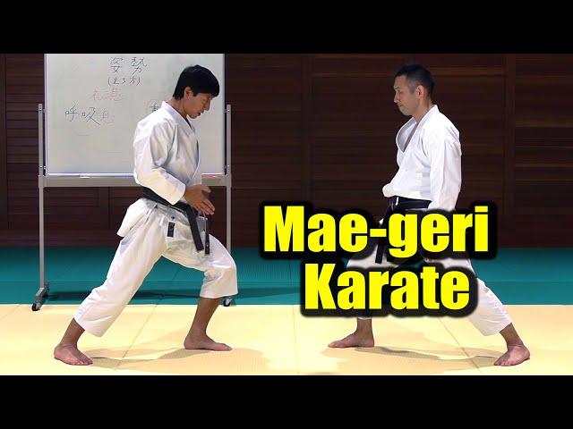 【Karate】How to hit "Mae-geri" (Front kick)  from any distance【Tatsuya Naka】