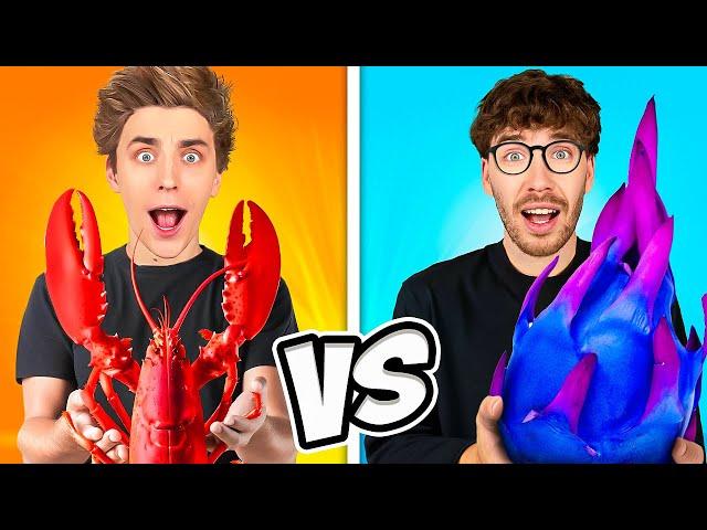 RED vs BLUE FOOD Challenge !