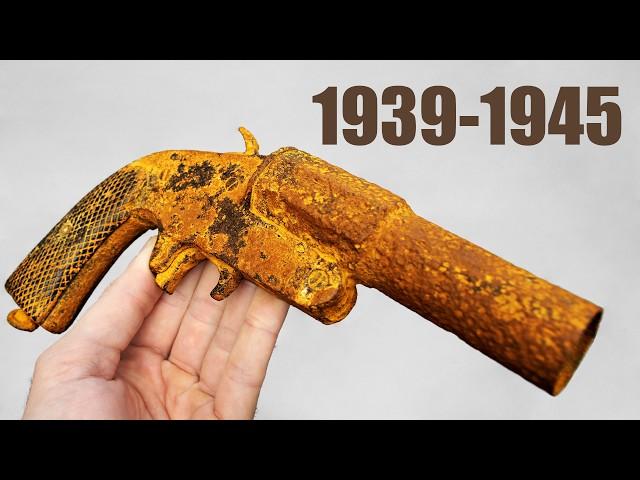 EXTREMELY Rusty WWII Flare Gun Restoration. Perfect Restoration