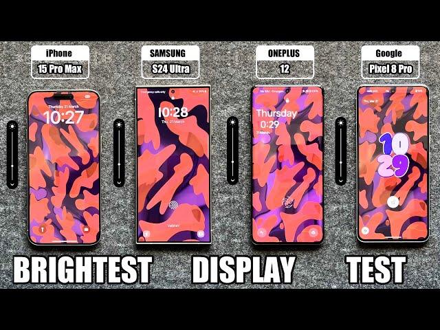 Extreme Phone Brightness Test - iPhone 15 Pro Max / Samsung S24 Ultra / ONEPLUS 12 / Pixel 8 Pro