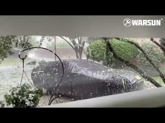 Protect your car from hail damage with this multi-layer heavy duty hail car cover by WARSUN.