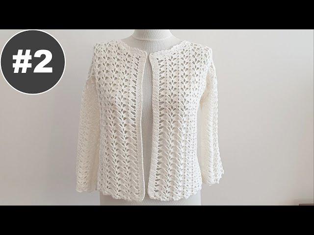 How to crochet hemstitched summer cardigan #2