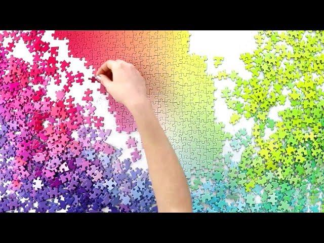 RAINBOW Jigsaw Puzzle Time Lapse - Oddly Satisfying - 1000 Pieces Gradient by Cloudberries