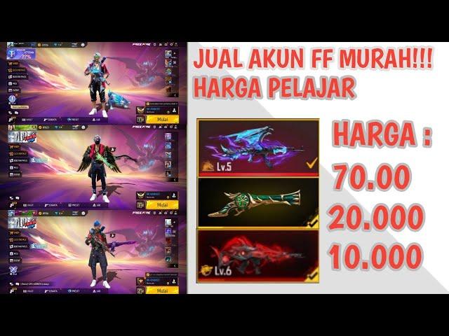 jual akun ff murah meriah harga kantong pelajar | Jual akun free fire ada season 1 sultan