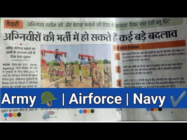 Agneepath Scheme | Army Airforce Navy | Newspaper | Agneeveer Bharti |