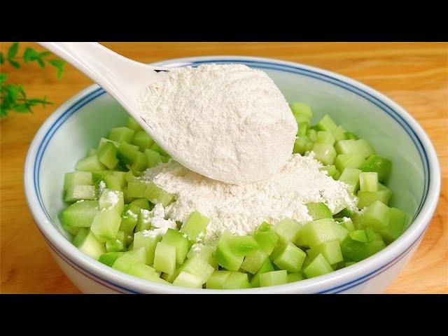 Cut chayote into small cubes, add 1 scoop of flour, teach you a health-preserving practice that you