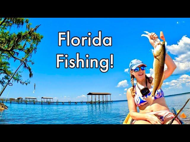 Kayak FISHING this HIDDEN BAYOU in Florida!!