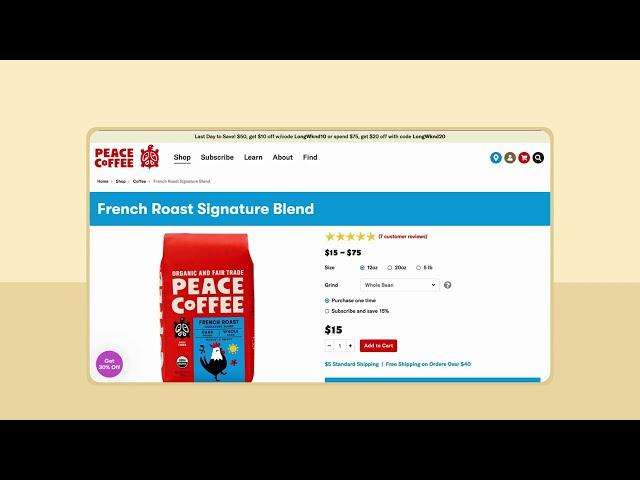 Peace Coffee review and rating