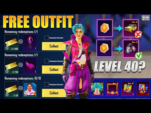 BGMI FREE OUTFIT FOR ALL || DRAGON BALL PRIZE PATH 40 LEVEL WITHOUT UAZ?