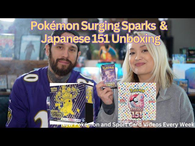 Pokémon Surging Sparks ETB and 151 Japanese Booster Pack Opening