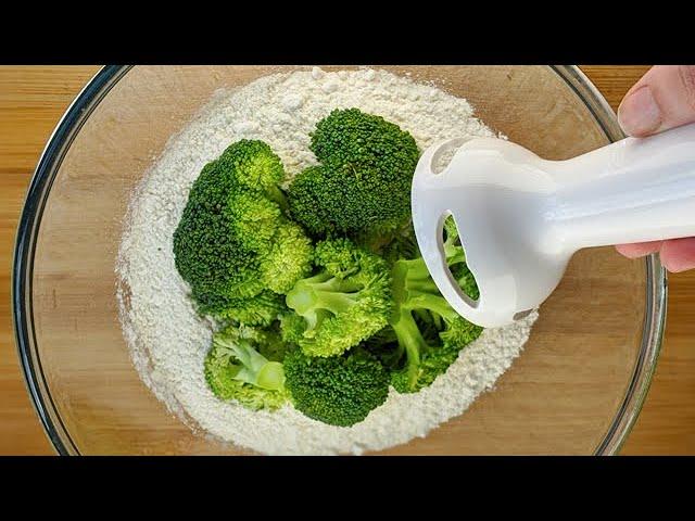 2 ingredients: Mix broccoli with flour: Amazing!!