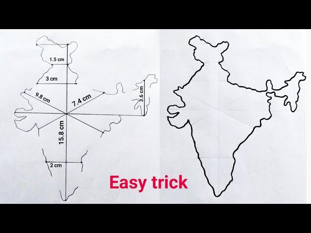 India map easy ideas | India map easy trick idea | How to draw India map easily step by step