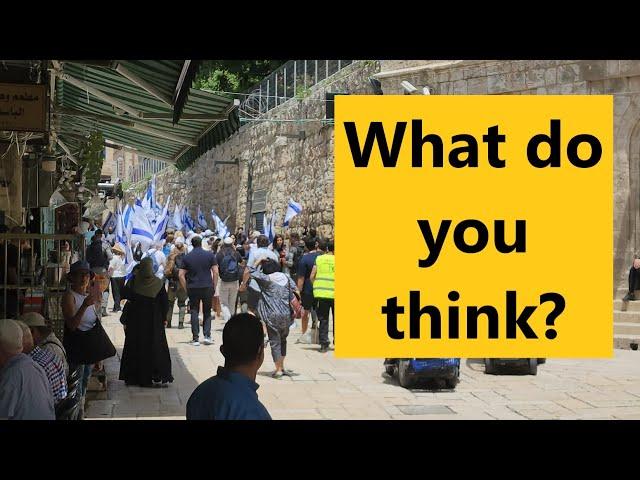 A procession of Jews in the Muslim quarter, Jerusalem - provocation or their full right to do it?