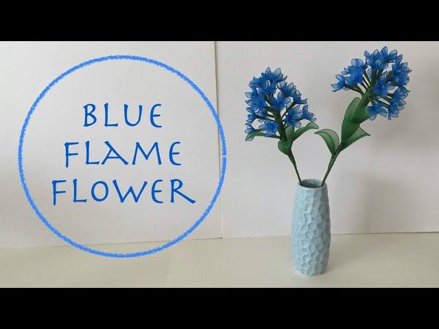 How To Make Easy Nylon Stocking Flower Step By Step ( Blue Flame Flower )