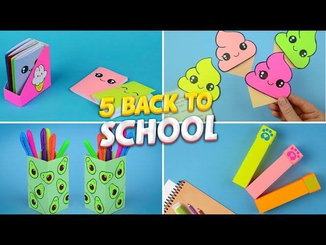 5 DIY Best School Crafts | Easy and Cute School Supplies #papercraft