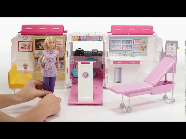 Barbie - Karetka - Mobilna klinika Zestaw do zabawy ze światłami i dźwiękami - FRM19 | Demo video 1