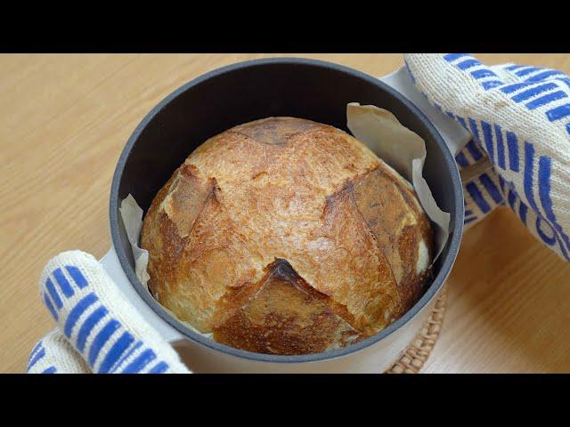 No sugar! Everyone can make this homemade bread! (Country bread/ Campagne recipe)