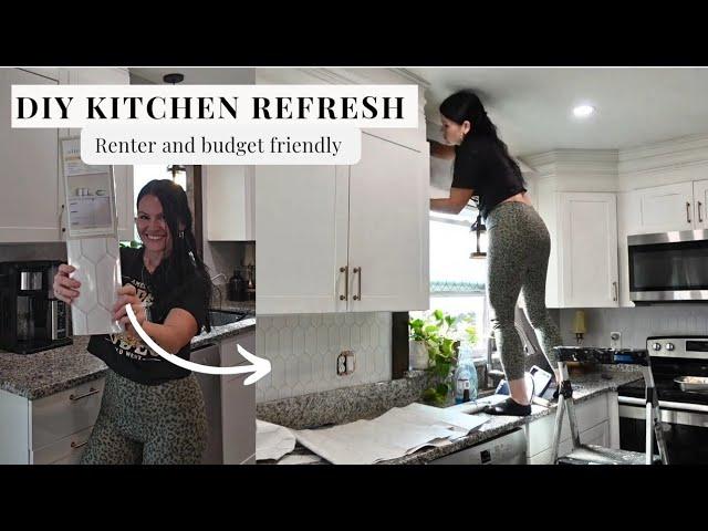 Small kitchen refresh! Diy budget friendly & renter friendly home update!