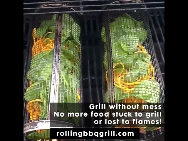 Rolling BBQ Grill Basket Net | Barbecue Rack | Rolling BBQ Grill | rollingbbqgrill.com