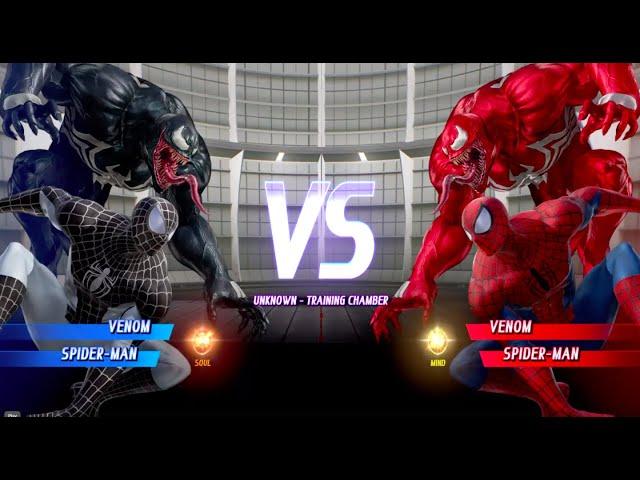 Black Spider-man and Venom vs Spider-man and Carnage MARVEL VS. CAPCOM Infinite