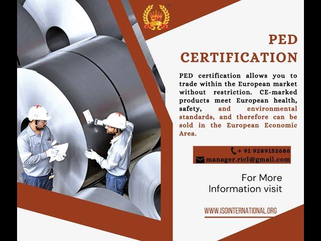 PED CERTIFICATE | Pressure Equipment Directive | #royalimpactcertificationltd | #isocertificate