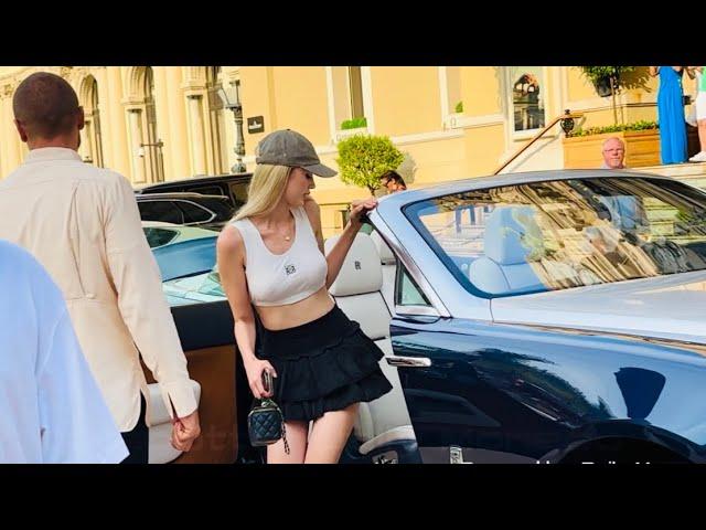 MONACO HOT SUMMER LADY & SUPERCAR 2024 #monaco #supercars #billionaires #carspotting