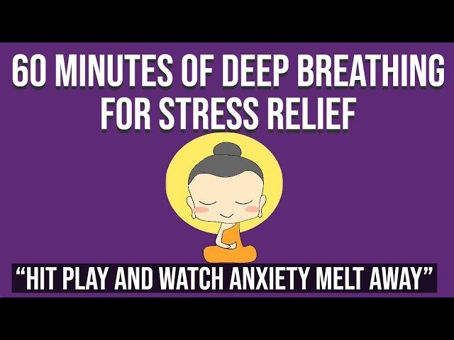 60 Minute Guided Deep Breathing Exercise for Stress Relief (Uses sound to guide your breathing)