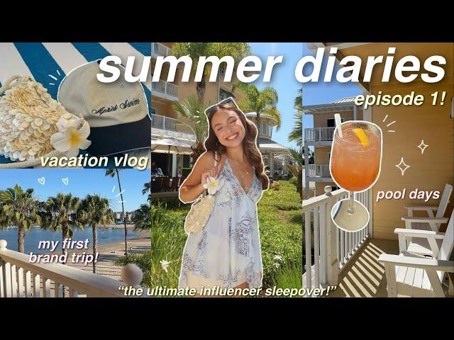 SUMMER DIARIES EP. 1  my first brand trip! vacation vlog, pool days, yoga, movie nights, etc ️